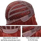 economico Parrucche trendy sintetiche-parrucche per donne parrucca con parte centrale riccia parrucca sintetica dall&#039;aspetto naturale parrucche in fibra resistente al calore per cosplay costume di halloween uso quotidiano per feste