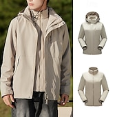 abordables Softshell, polares y chaquetas de montaña-Hombre Mujer Chaqueta Softshell Chaqueta para senderismo Invierno Al aire libre Retazos Mantiene abrigado Forro Polar Resistente al Viento Resistente al Agua Chaquetas 3-en-1 Chaqueta de Invierno