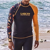 voordelige Overhaaste bewakers-Voor heren Sportieve badmode Zwemshirt Lange mouw Uitslagbescherming Kleding Bovenlichaam Zwemmen Surfen Strand Watersport Gedrukt Zomer Lente