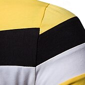 preiswerte Klassisches Poloshirt für Herren-Herren Golfhemd Golf Poloshirts Arbeit Casual Kargen Langarm Basic Modern Farbblock Patchwork Knopf Frühling &amp; Herbst Regular Fit Schwarz Weiß Gelb Golfhemd