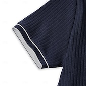 preiswerte Urlaub-Herren Poloshirt Golfhemd Arbeit Casual Kargen Gerippter Polokragen Kurzarm Basic Modern Farbblock Patchwork Taste Frühling Sommer Regular Fit Hellblau Weiß Burgunderrot Marinenblau Grau Poloshirt