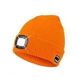 abordables Bonnet-Homme Unisexe Bonnet en maille Chapeaux d&#039;hiver Bonnets 骷髅头毛线帽 Bonnet tricoté Noir Rouge Polyester Tricoté Confortable Usage quotidien Sortie Couleur unie / unie Chaud