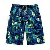 preiswerte Boxer-Badehose für Herren-Herren Bademode Surfshorts Badehose Schwimmshorts kurz Surfshorts Badeanzug Kordelzug Mit Taschen Schwimmen Surfen Strand Wassersport Tropisch Sommer Frühling