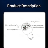 cheap Car Charger-Bluetooth 5.3 FM Transmitter for Car PD 30W+QC 3.0 Dual-Port Fast Car Charger Wireless FM Radio Bluetooth Car Adapter with Hands-Free Calling