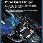 お買い得  車用充電器-sc01 qc3.0 usbc type-c デュアルポート ミニカーチャージャー 急速充電 FM トランスミッター プレーヤー 3.1a 急速充電 usb チャージャー付き