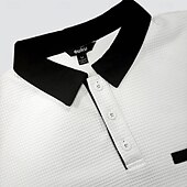 halpa Miesten klassinen poolopaita-Miesten Vohveli poolopaidat Poolopaidat Muodollinen liiketoiminta Ribbineulospikeekaulus Pitkähihainen Muoti Yhtenäinen väri Napit Tasku 봄 &amp; Syksy Vaalean sininen Valkoinen Harmaa Vohveli poolopaidat
