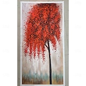 cheap Floral/Botanical Paintings-Mintura Handmade Abstract Tree Oil Paintings On Canvas Wall Art Decoration Modern Texture Flowers Picture For Home Decor Rolled Frameless Unstretched Painting