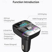 levne Bluetooth sady do auta / handsfree-nabíječka do auta dual usb chytré rychlé nabíječky s nabíjecím kabelem bluetooth 5.0 fm vysílač mp3 přehrávač