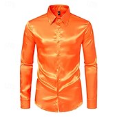 economico camicia da uomo con bottoni-Per uomo Camicia Camicia Estiva Camicia casual Camicia da Spiaggia Camicia con Colletto Camicia con Bottoni Nero Bianco Giallo Rosso Blu marino Manica Lunga Semplice Bavero Vacanza Camicia hawaiana