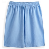 economico Vacanza-Per uomo Shorts Shorts di Lino Pantaloncini Estivi Shorts da Spiaggia Coulisse Elastico in vita Semplice Comodità Traspirante Lunghezza al ginocchio All&#039;aperto Quotidiano Spiaggia Moda Hawaiano Nero