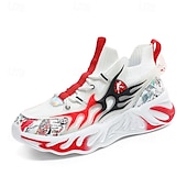 economico Sneakers da uomo-eleganti sneakers rosse da uomo con motivo a fiamma - eleganti e comode, perfette per feste o uscite informali