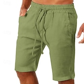 baratos Clássico-Homens Calção Shorts de verão Shorts de praia Bolsos Com Cordão Cintura elástica Tecido Conforto Ao ar livre Diário Para Noite Moda Roupa de rua Preto Branco
