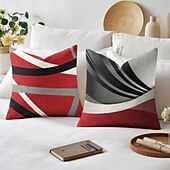 billige geometrisk stil-geometrisk pynteputetrekk 1stk mykt firkantet putetrekk putetrekk til soverom stue sofa sofastol svart rød grå
