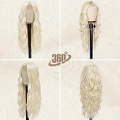 economico Parrucche trendy sintetiche-parrucca lunga ondulata parrucche lunghe per donne riga in mezzo capelli sintetici dall&#039;aspetto naturale parrucche daenerys parrucche cosplay coustume