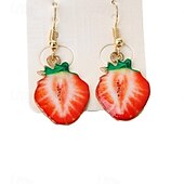 abordables Pendientes-Mujer Pendiente Lujoso Alegría Elegante Lujo Aretes Joyas Borgoña Para Fiesta