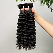 voordelige 3 bundels menselijk haarweefsels-natuurlijke kleur geen inslag remy bulk haar 3 bundels van menselijk haar 10-28 inch