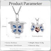 abordables Para mujeres-Collar de corazón en forma de mariposa personalizado el mejor regalo para mamá – Regalo de joyería de foto para mujeres ranura de foto oculta regalo ideal para boda o aniversario