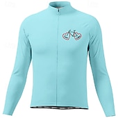 billiga Tröjor för män-Herr Cykeltröja Grafisk Bokstav &amp; Nummer Långärmad Cykel T-shirt Tröja med 3 bakfickor Bergscykling Snabb tork Anatomisk design Uppsugande Andningsfunktion sporter Mörkrosa Vit Rosa Kläder