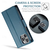 Недорогие Чехлы для iPhone-Чехол для телефона для iPhone 16 Pro Max Plus iPhone 15 Pro Max Plus iPhone 14 13 12 11 Pro Max Plus Mini Чехол с подставкой Магнитный слот для карт Ретро TPU PU Кожа