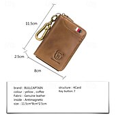 preiswerte Kartenhalter und Etuis-echtes Leder Herren &amp;Schlüsseletui für Damen mit RFID-blockierendem Kartenhalter, zum Aufhängen an der Taille, Diebstahlschutzbürste, Rindsleder-Geldbörsenhalter, Schlüsselanhänger, Reißverschluss,