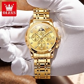 cheap Quartz Watches-New Olevs Brand Stainless Steel Band Men&#039;S Business Watch Calendar Luminous Chronograph Multifunction Simple Leisure Quartz Watch Fashion Waterproof Sports Men&#039;S Wristwatch
