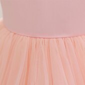 voordelige Bloemenjurken-Bloemenmeisjesjurk kinderen Voor meisjes Prinses jurk Prestatie Bruiloft Feest Elegant Mooi Netstof Effen Kleur Mouwloos Strakke ronde hals blauw Rode roos 4 jaar +