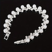 abordables Pulseras y brazaletes-Mujer Brazalete Lujoso Precioso Elegante Legierung Pulsera pulsera Plata Para Fiesta
