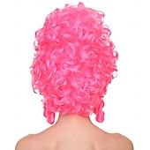  Neonowo-różowa peruka Marie Antoinette dla kobiet styl kolonialny peruki na karnawał