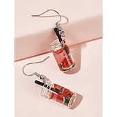 abordables Pendientes-Mujer Pendiente Lujoso Alegría Elegante Aretes Joyas Borgoña Para Fiesta
