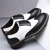 baratos Semi-formal-Sapatos sociais masculinos oxford brogue bico fino em dois tons, branco e marrom-castanho, sapatos vintage de couro inspirados em Gatsby para festas, casamentos e eventos formais dos anos 1920