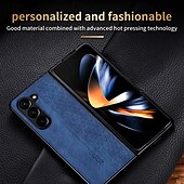 お買い得  サムスン用ケース-電話 ケース 用途 サムスンのギャラクシー Zフォールド6 Z Fold 5 Z Fold 4 Z Fold 3 バックカバー 耐衝撃 レトロ風 TPU PUレザー