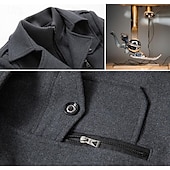 abordables Gabardina para hombre-Hombre Abrigo de invierno Abrigo de lana Sobretodo Abrigo corto Exterior Trabajo Otoño invierno Lana Resistente al Viento Templado Ropa de calle Ropa Brasieres Esencial Color sólido Cuello enrollado