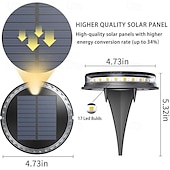 cheap Pathway Lights &amp; Lanterns-LED Solar Pathway Light Outdoor IP65 Waterproof Super Bright Disk Light 17LED Garden Lawn Pathway Patio Landscape Decoration 4pcs