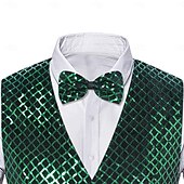 levne Blazery a vesta-Retro Řvoucí 20s 20. léta 20. století Kamizelka Vesta Motýlek Velký Gatsby Gentleman Flitry Retro Pánské Vánoce předvečer Všech svatých Karneval Výkon loučení se svobodou nevěsty Festival Dospělé