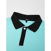cheap Men&#039;s Classic Polo-Men&#039;s Sports Polo Shirts Golf Shirt Casual Ribbed Polo Collar Short Sleeve Fashion Basic Solid Color Patchwork Summer Regular Fit Black White Red Blue Green Sports Polo Shirts