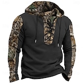 abordables sweats à capuche zippés pour hommes-Homme camouflage Camouflage Sweats à Capuche Sweat à capuche Sweat à capuche Capuche Mode 3D effet Noir Marron Cordon Automne Hiver Designer