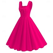 cheap Dresses-Retro Vintage 1950s Cocktail Dress Dress Flare Dress Solid Color Women&#039;s Masquerade Event / Party Bachelorette Party Festival Adults&#039; Dress Homecoming Dresses