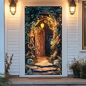 voordelige Garage en Deurbanners-deurdecoraties deurbekleding blauweregen deurtapijt deurgordijn decoratie achtergrond binnen/buiten deurbanner voor voordeur boerderij
