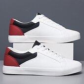 economico Casuale-sneakers casual da uomo con lacci bianchi e blu – comode scarpe basse per l&#039;uso quotidiano e le attività all&#039;aperto