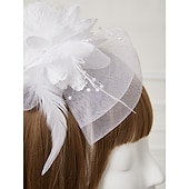 preiswerte Faszinator-Fascinator Hüte Kopfbedeckung Netz Teeparty Pferderennen Ladies Day Melbourne Cup Handgemacht mit floralem Kopfschmuck Kopfbedeckung Kleid zum Beeindrucken Renntag Kleid