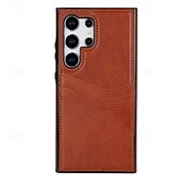 halpa Samsung-kotelot-Puhelinlokero Samsung Galaxy S24 Ultra S24 Plus S24 S24 FE S23 S23 Ultra S23 Plus S22 S22 Plus Ultra A55 5G takakansi korttipaikka iskuja kestävä retro TPU PU nahka