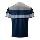 billige Klassisk poloskjorte for menn-Herre Business Polo Golf skjorte Virksomhet Avslappet Knaphul Klassisk Kortermet Fargeblokk Stribe Lapper Knapper Sommer Vår &amp; Vinter Hvit Rød Oransje Grønn Kakifarget Grå Business Polo