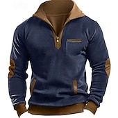cheap Basic Sweatshirts-Men&#039;s Waffle Sweatshirt Waffle Hoodies Zip Up Sweatshirt Pullover Black Navy Blue Standing Collar Plain Pocket Work Sports &amp; Outdoor Casual Active Vintage Cool Spring Fall Clothing Apparel Hoodies
