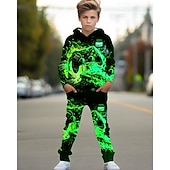 cheap Boy&#039;s 3D Sports &amp; Game-Boys 3D Graphic Game Hoodie &amp; Sweatpants Set Sports Suit Tracksuits Long Sleeve Spring Fall Daily Basic Casual Kids 4-12 Years Hooded Outdoor Vacation Sports Tailored Fit