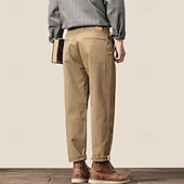 economico Pantaloni Elite da Uomo-Per uomo Joggers Pantaloni a carota affusolati Tasca Tinta unica Lunghezza intera All&#039;aperto Vacanza Feste Vacanza Vintage CachiA Nero Micro-elastico