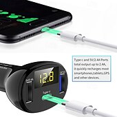 abordables Cargadores para coche-Kit de cargador de coche USB C, compatible con USB dual y tipo C, cargador de coche QC3.0 para productos electrónicos de consumo