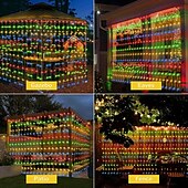economico Striscie luci ad energia solare-luci a stringa da 3 m alimentate ad energia solare 300 LED con telecomando a 13 tasti bianco caldo bianco freddo blu luci natalizie per interni festa matrimonio 1 pz