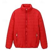 cheap Men&#039;s Downs &amp; Parkas-Men&#039;s Winter Coat Puffer Jacket Quilted Jacket Transition Jacket Pocket Cotton Pocket Vacation Daily Wear Date Regular Fashion Casual Comfortable Thermal Warm Fall &amp; Winter Solid / Plain Color Black