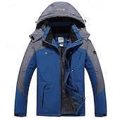 Χαμηλού Κόστους Αθλητικό Μπουφάν-Ανδρικά Χειμωνιάτικα μπουφάν Μπουφάν fleece Αδιάβροχο Jachetă de Drumeție ΕΞΩΤΕΡΙΚΟΥ ΧΩΡΟΥ Καθημερινά Ρούχα Ζεστό Τσέπη Φθινόπωρο Χειμώνας Συνδυασμός Χρωμάτων Μοντέρνα Κομψό στυλ street Με Κουκούλα