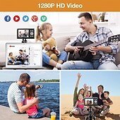 abordables Caméras d&#039;action-Caméscope vidéo numérique 4K 50MP Écran IPS 2,88 pouces Mise au point automatique Zoom 16x Anti-tremblement Détection du visage Capture du sourire